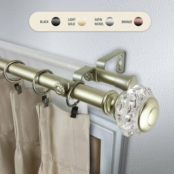Kd Encimera 1 in. Lyla Double Curtain Rod with 28 to 48 in. Extension, Gold KD3726015